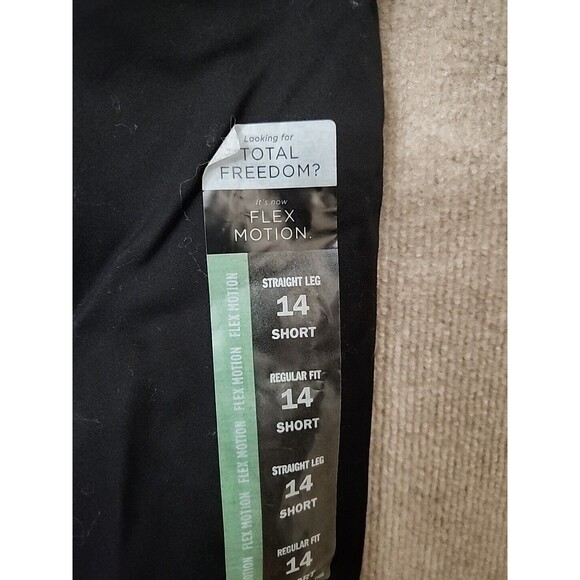Lee Flex Motion Dress Pants Womens 14 Short Black Straight Leg Stretch NEW - Picture 5 of 10